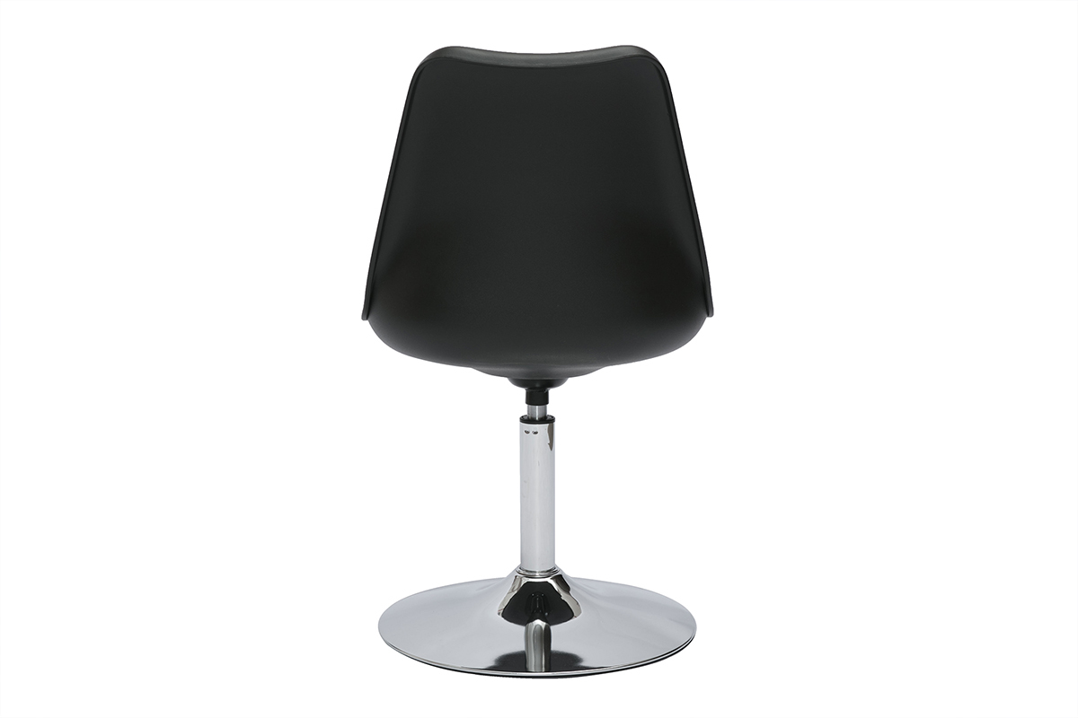 Chaise design pivotante noire et mtal chrom STEEVY V2 V2