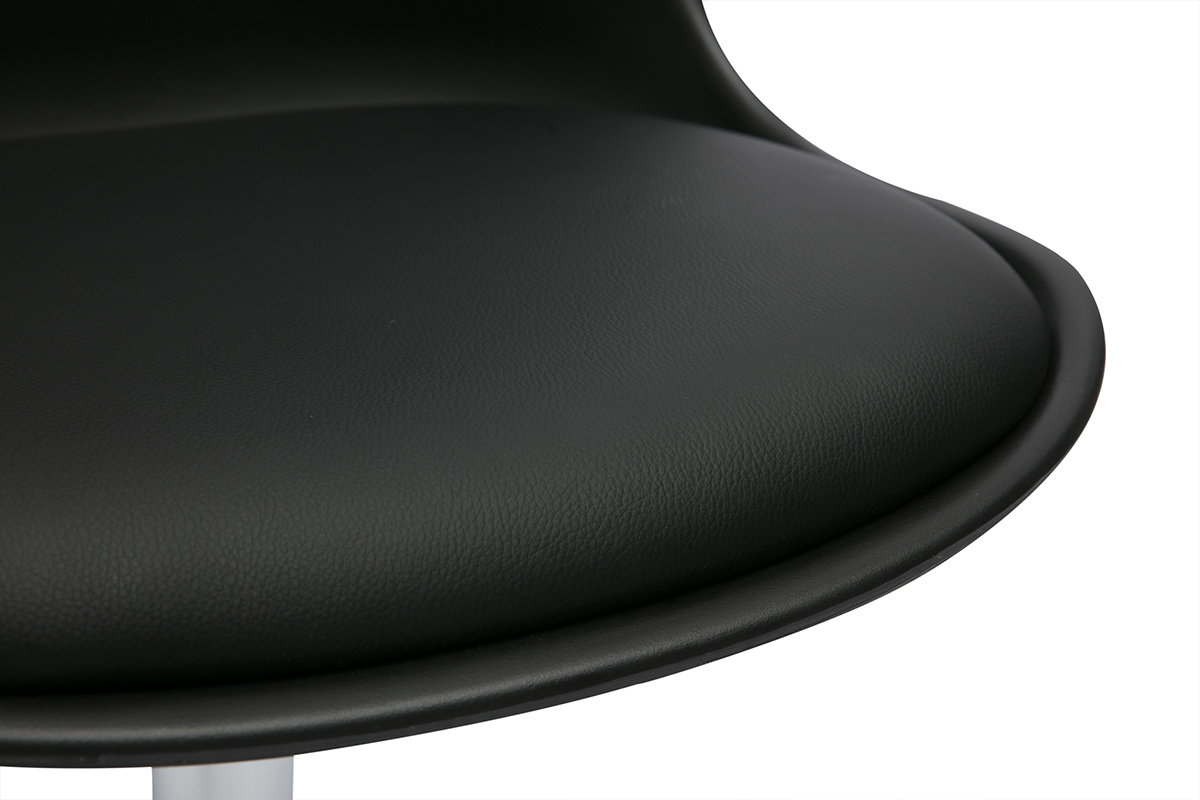Chaise design pivotante noire et mtal chrom STEEVY V2 V2