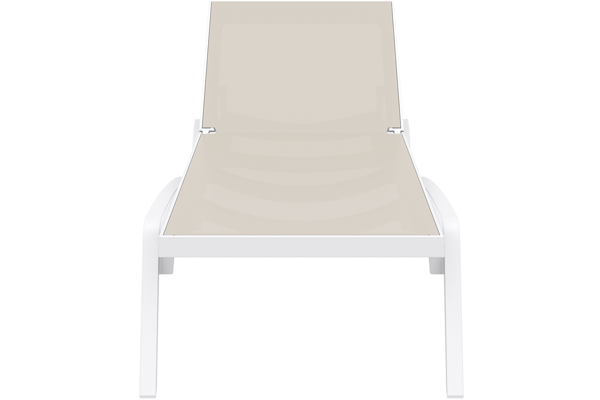 Chaise longue bianco e talpa CORAIL