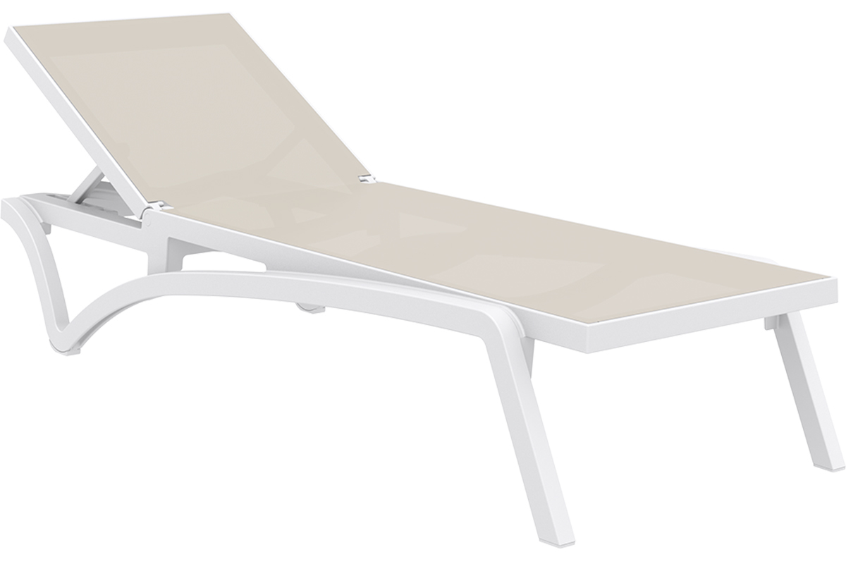 Chaise longue bianco e talpa CORAIL