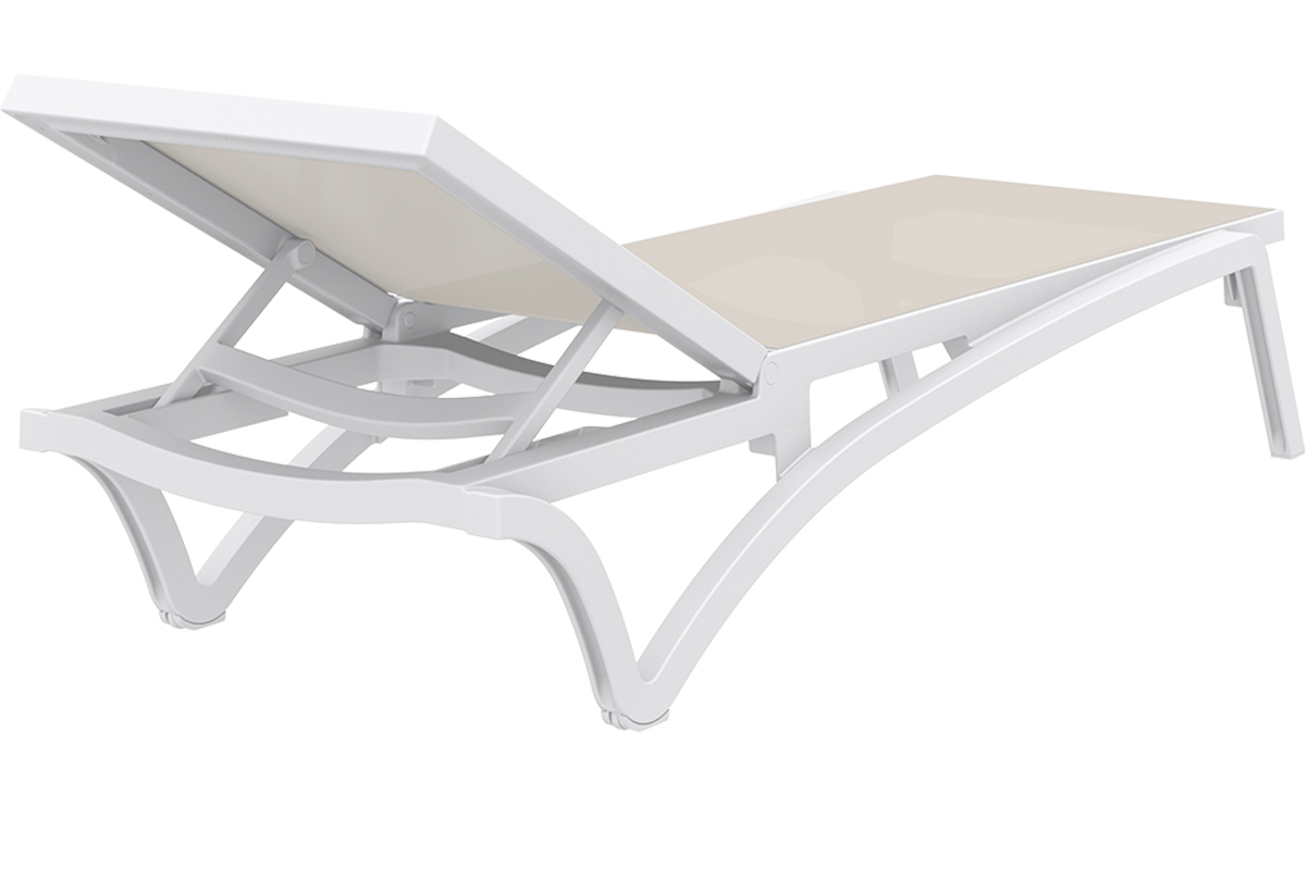 Chaise longue bianco e talpa CORAIL