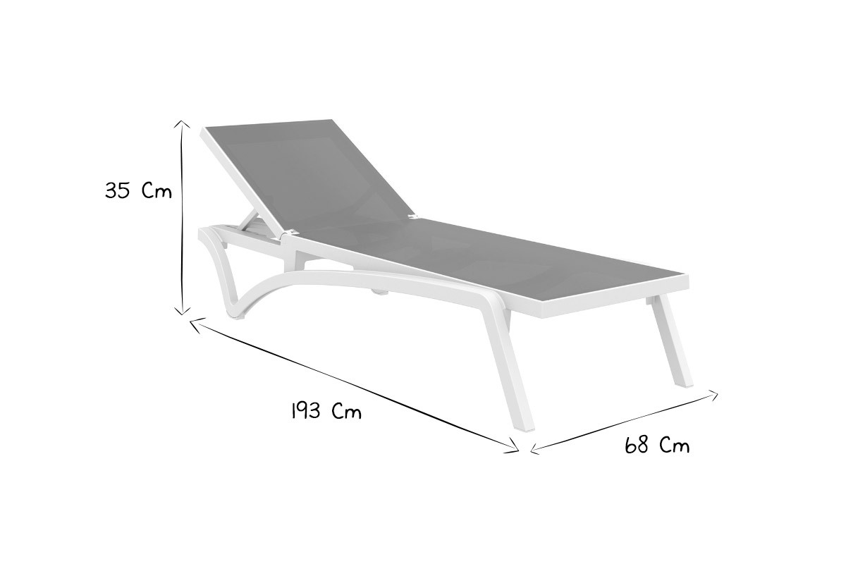 Chaise longue bianco e talpa CORAIL