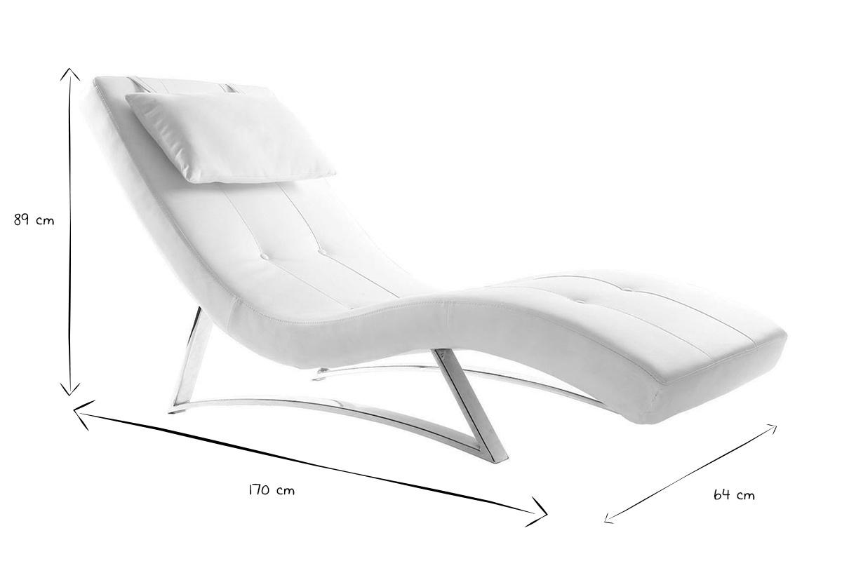 Chaise longue design bianco MONACO