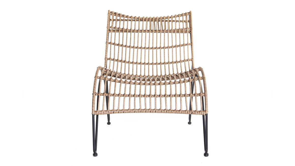 Chaise longue in fili di resina stile giunco BELLAVISTA