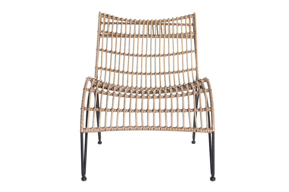Chaise longue in fili di resina stile giunco BELLAVISTA