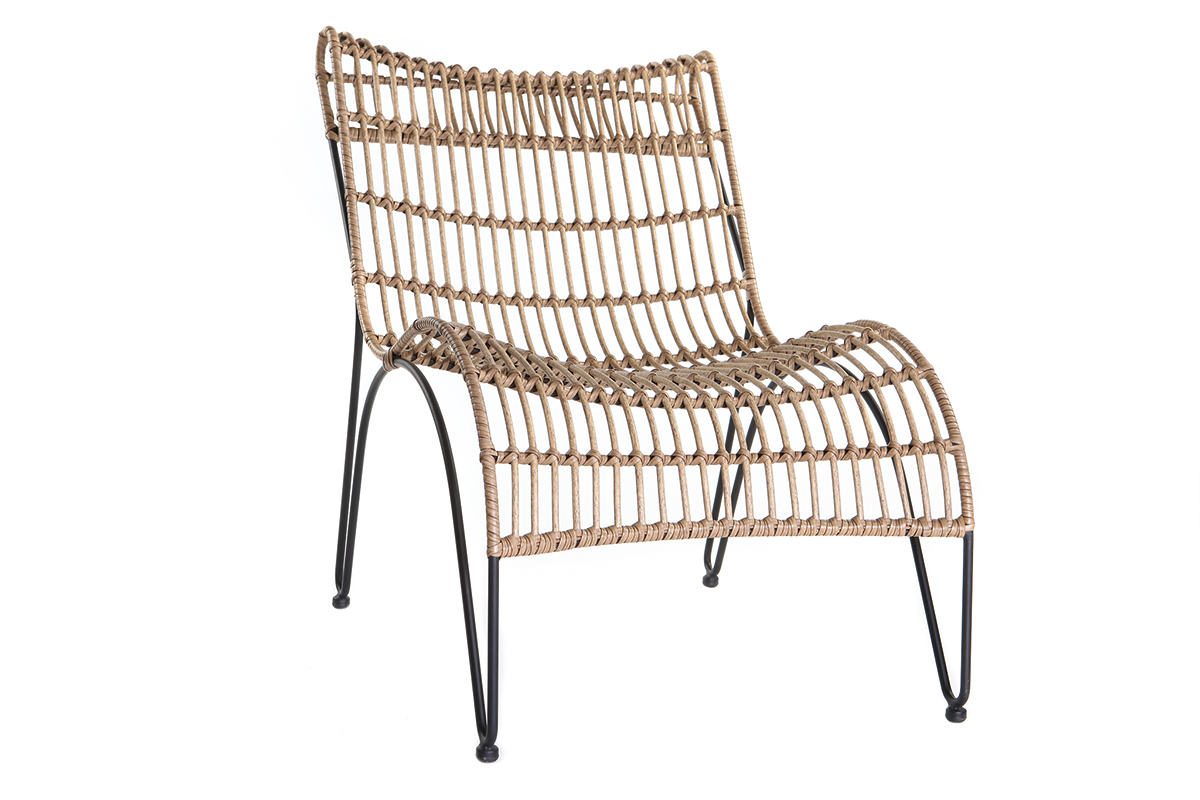 Chaise longue in fili di resina stile giunco BELLAVISTA