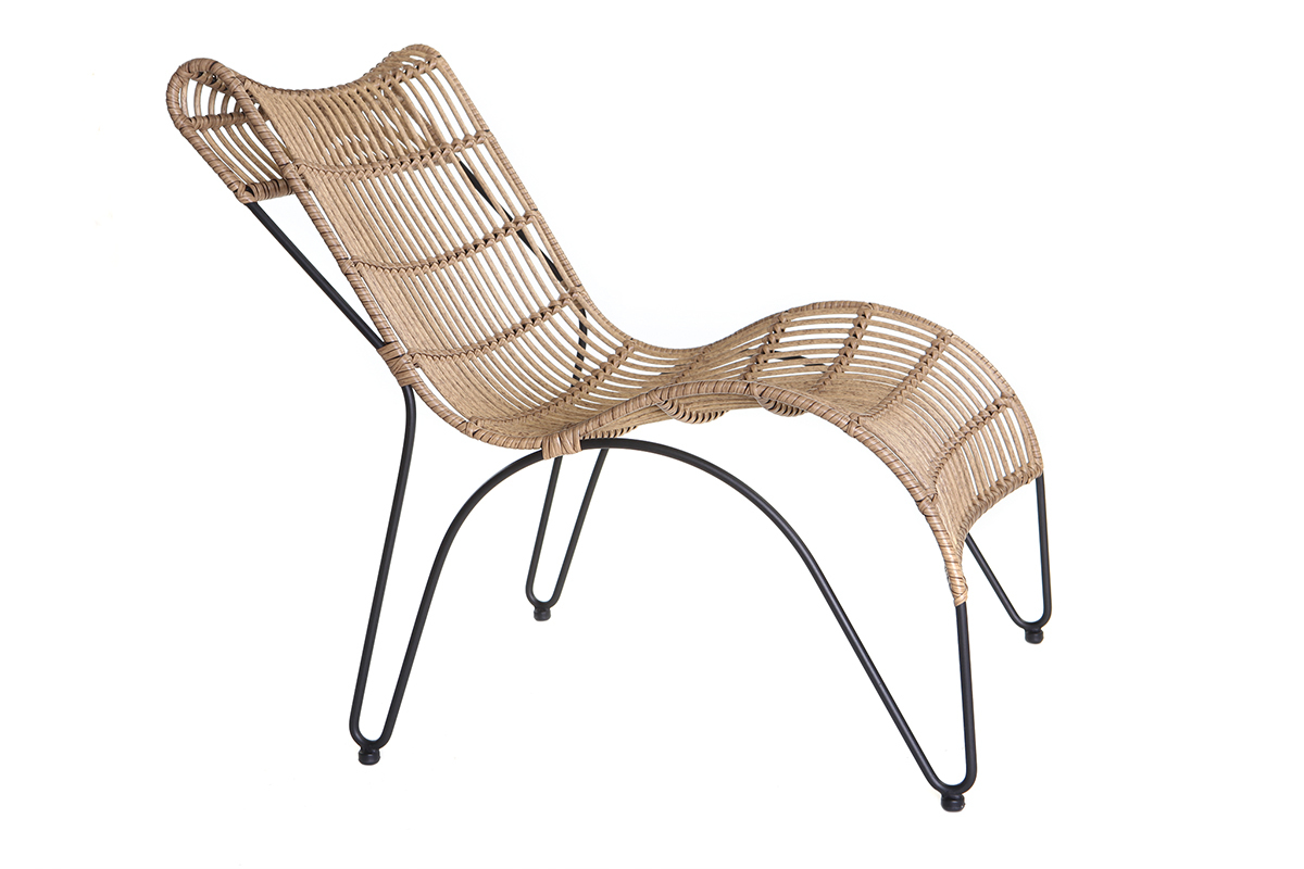 Chaise longue in fili di resina stile giunco BELLAVISTA