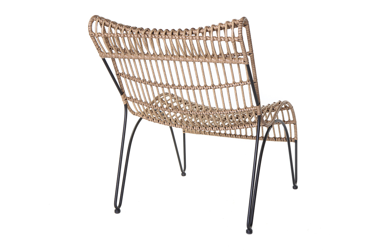 Chaise longue in fili di resina stile giunco BELLAVISTA