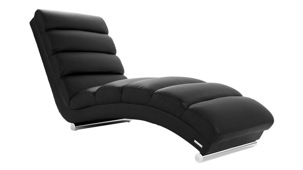 Chaise longue / poltrona design nero TAYLOR Miliboo