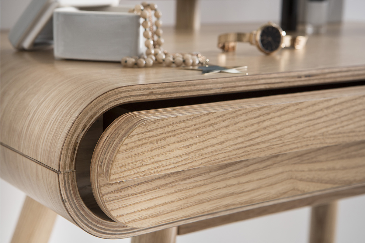 Coiffeuse design con specchio in frassino BJORG