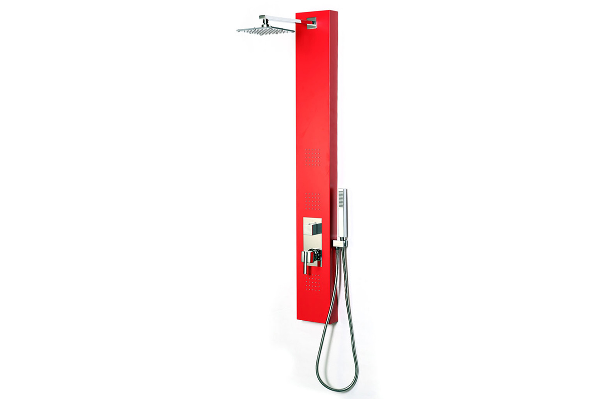 Colonna doccia a idromassaggio colore rosso  TRENDY