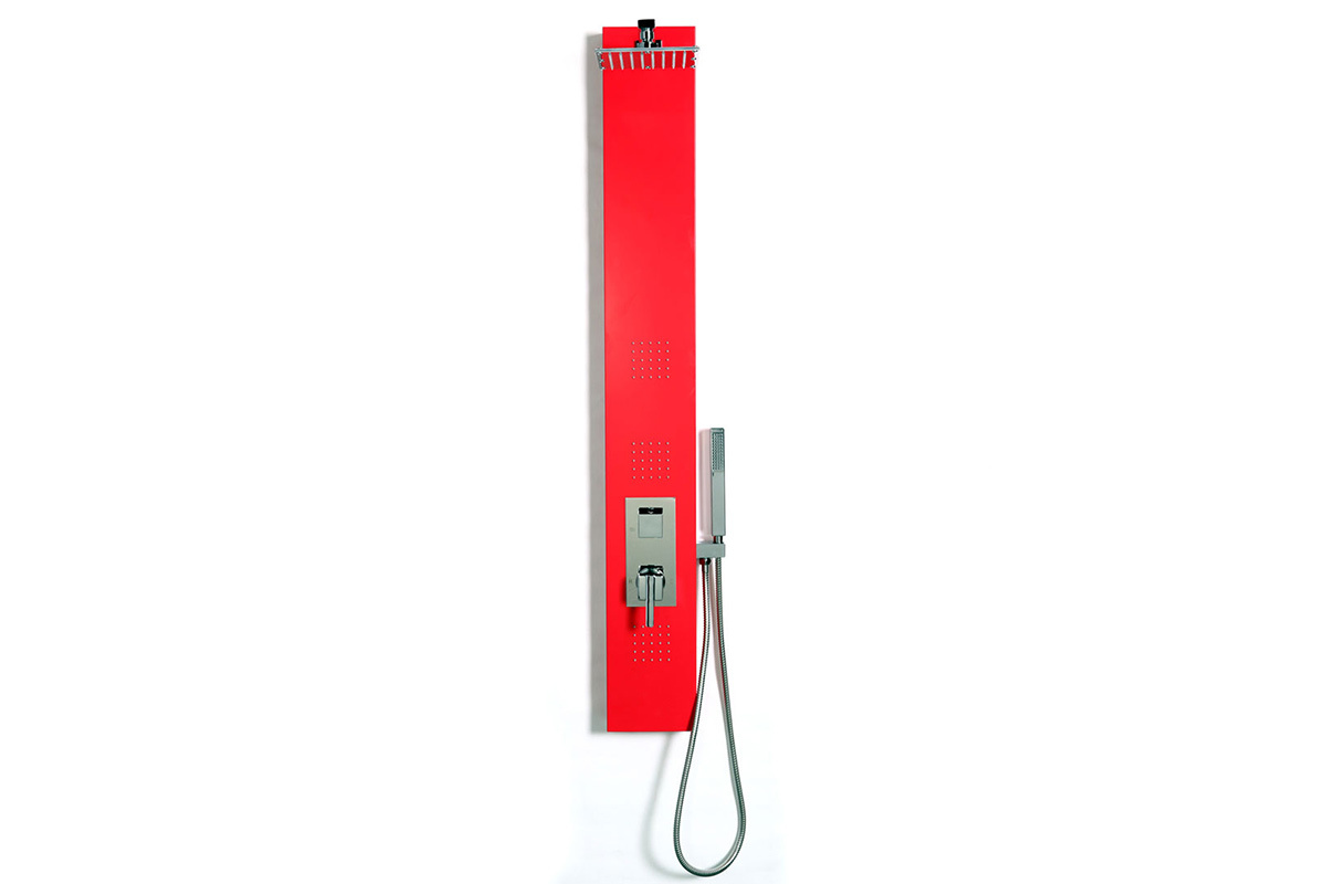 Colonna doccia a idromassaggio colore rosso  TRENDY