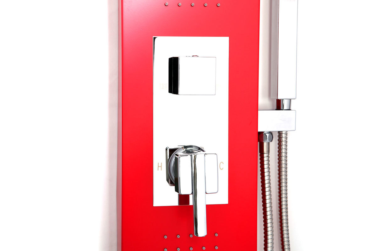 Colonna doccia a idromassaggio colore rosso  TRENDY