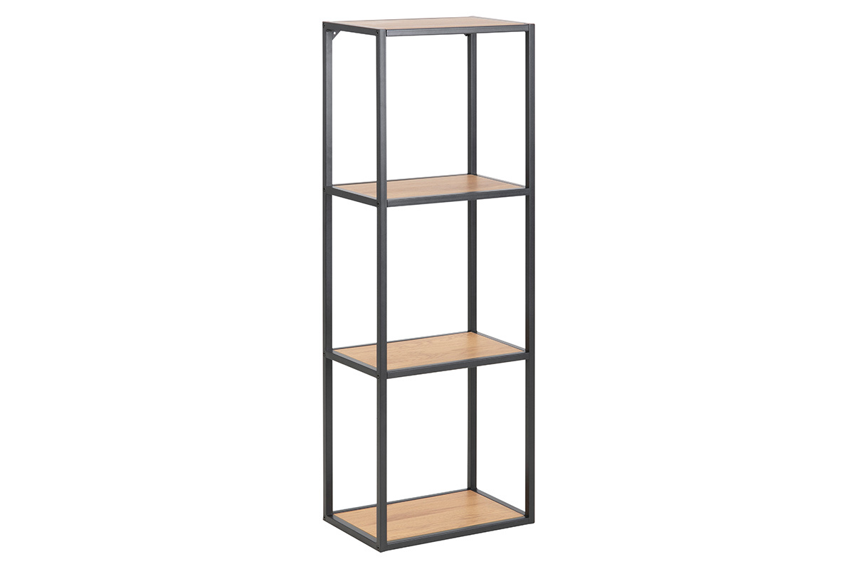 Colonna murale industriale metallo e legno H108 cm TRESCA