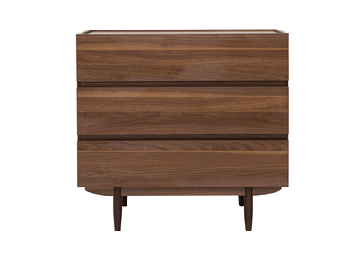 Comò 3 cassetti in legno scuro L80 cm SANAA