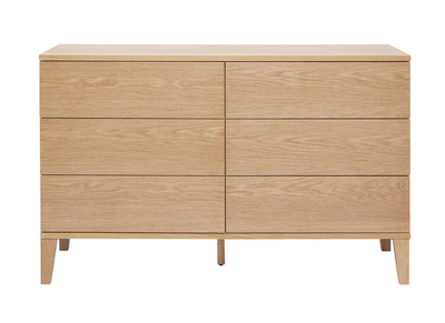 Comò 6 cassetti in legno chiaro L120 cm FREDDY