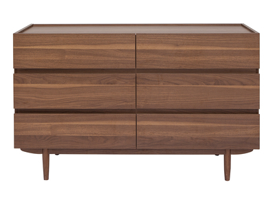 Comò 6 cassetti in legno scuro L120 cm SANAA