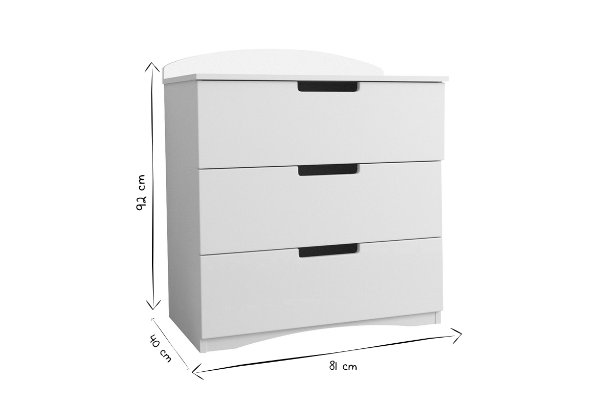 Com bambino 3 cassetti bianco L81 cm ANTONIN