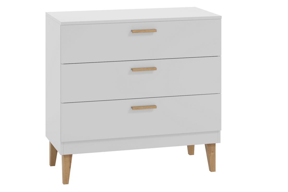 Com bianco e base rovere 3 cassetti ELIAS