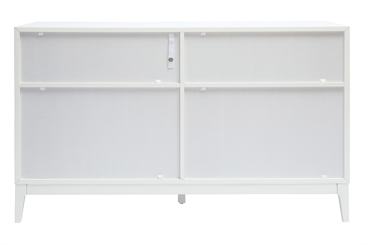 Com bianco opaco e metallo dorato 6 cassetti L120 cm GIANA