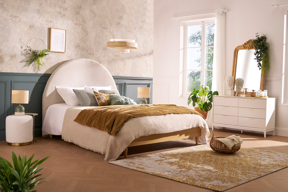 Com bianco opaco e metallo dorato 6 cassetti L120 cm GIANA