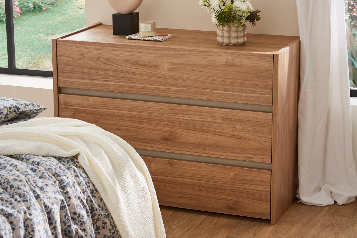 Com design 3 cassetti finitura rovere L111 cm ODE