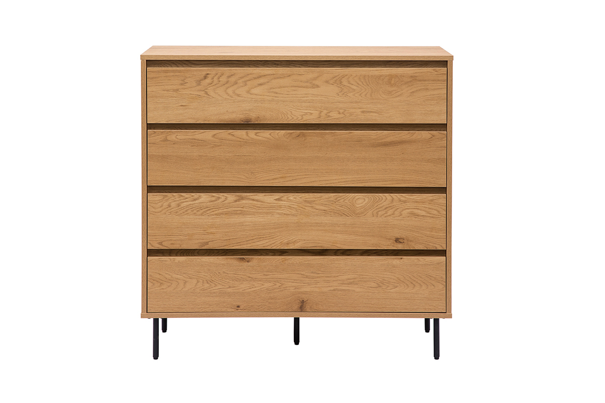 Com finitura legno chiaro rovere 4 cassetti L100 cm ARAGON