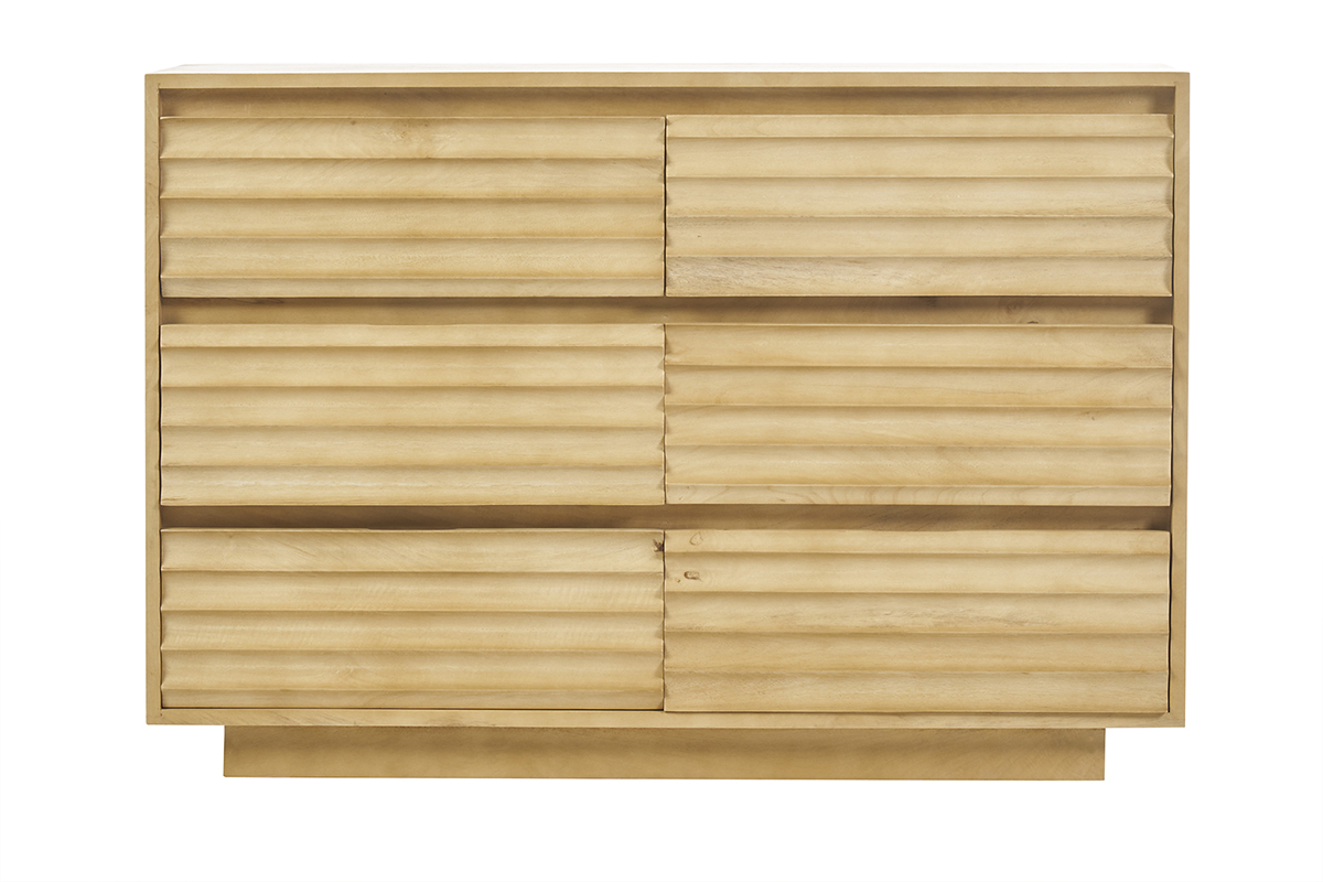 Com in legno di mango massiccio, 6 cassetti L110 MATCHA