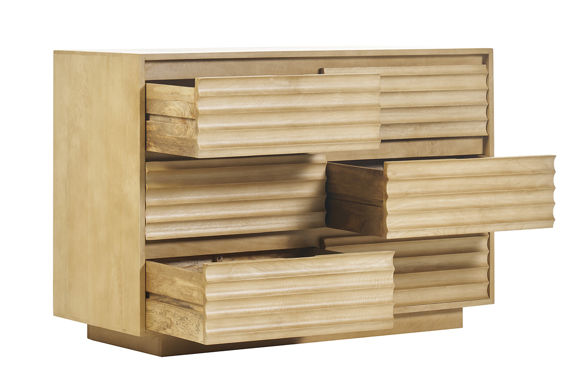 Com in legno di mango massiccio, 6 cassetti L110 MATCHA