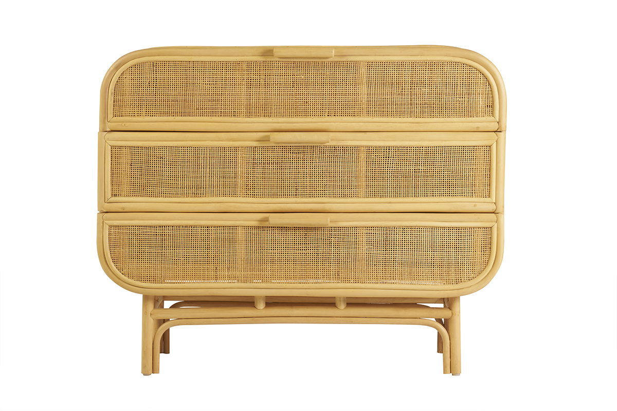Com in rattan con 3 cassetti L100 cm LUWAK
