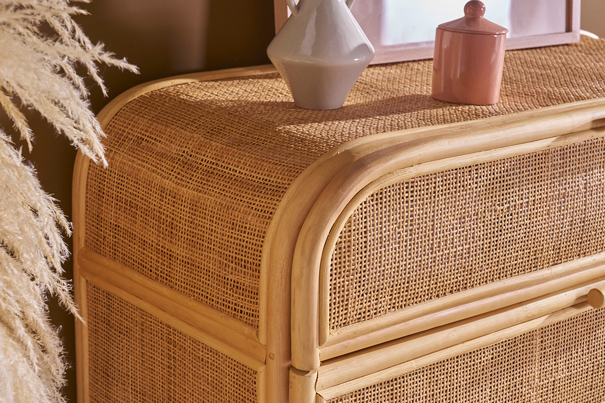 Com in rattan con 3 cassetti L100 cm LUWAK