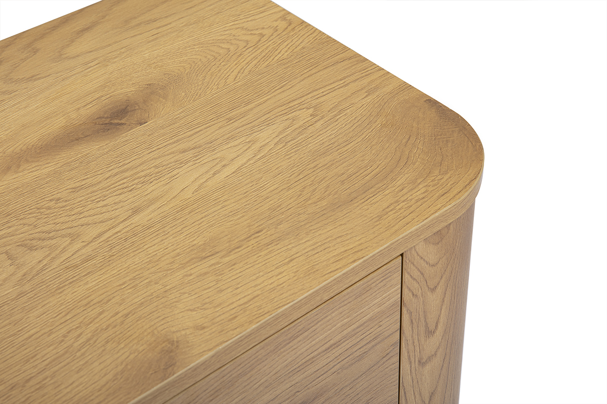 Com� per finitura in legno chiaro rovere 3 cassetti L100 cm NEGAN