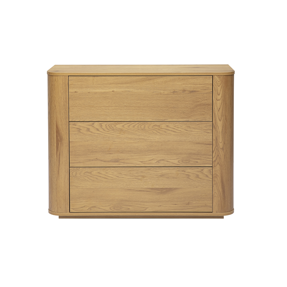 Comò per finitura in legno chiaro rovere 3 cassetti L100 cm NEGAN