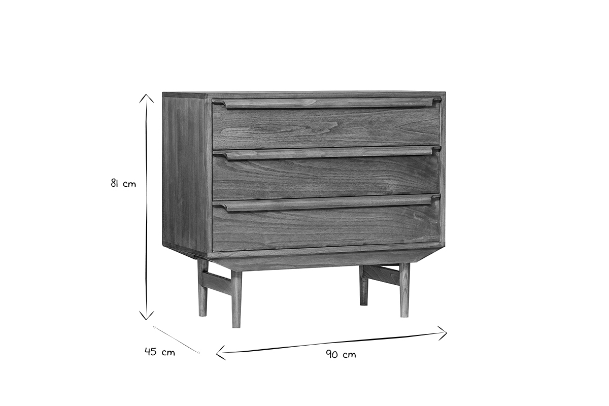 Com scandinavo 3 cassetti L90 cm SEVEN