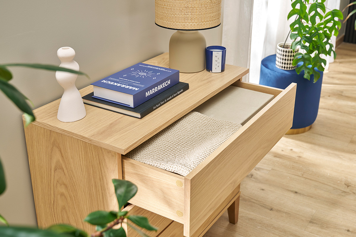 Com� scandinavo 3 cassetti legno chiaro FREDDY