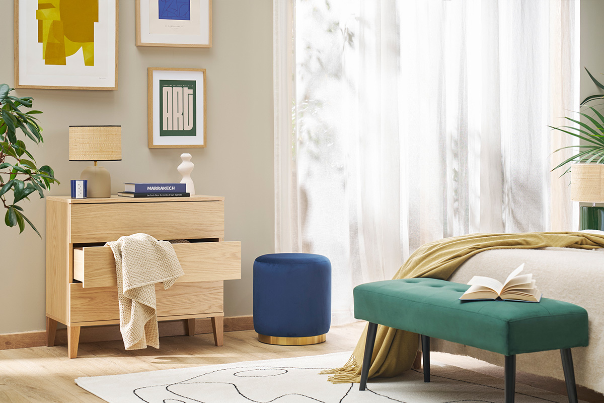 Com� scandinavo 3 cassetti legno chiaro FREDDY