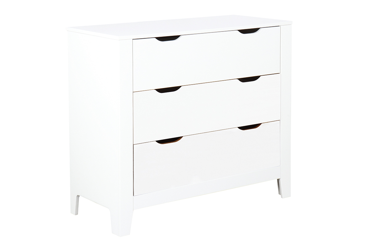 Com scandinavo bianco con 3 cassetti  MOLENE
