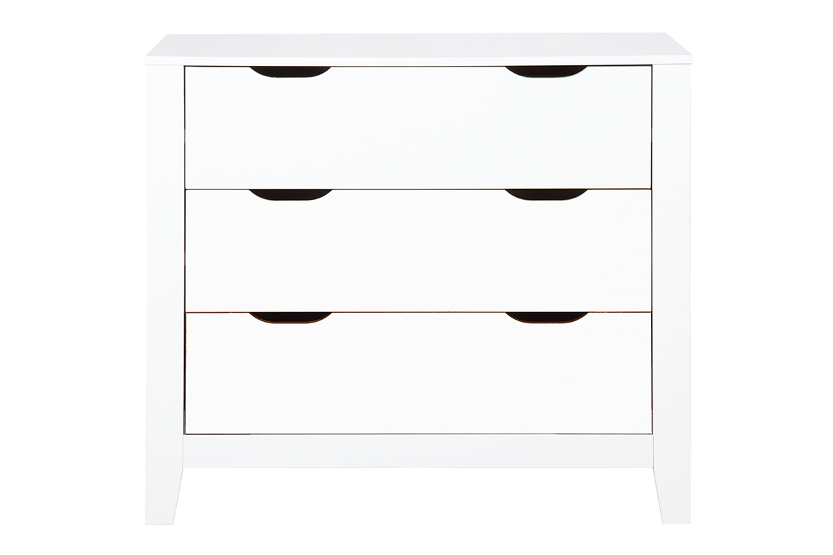 Com scandinavo bianco con 3 cassetti  MOLENE