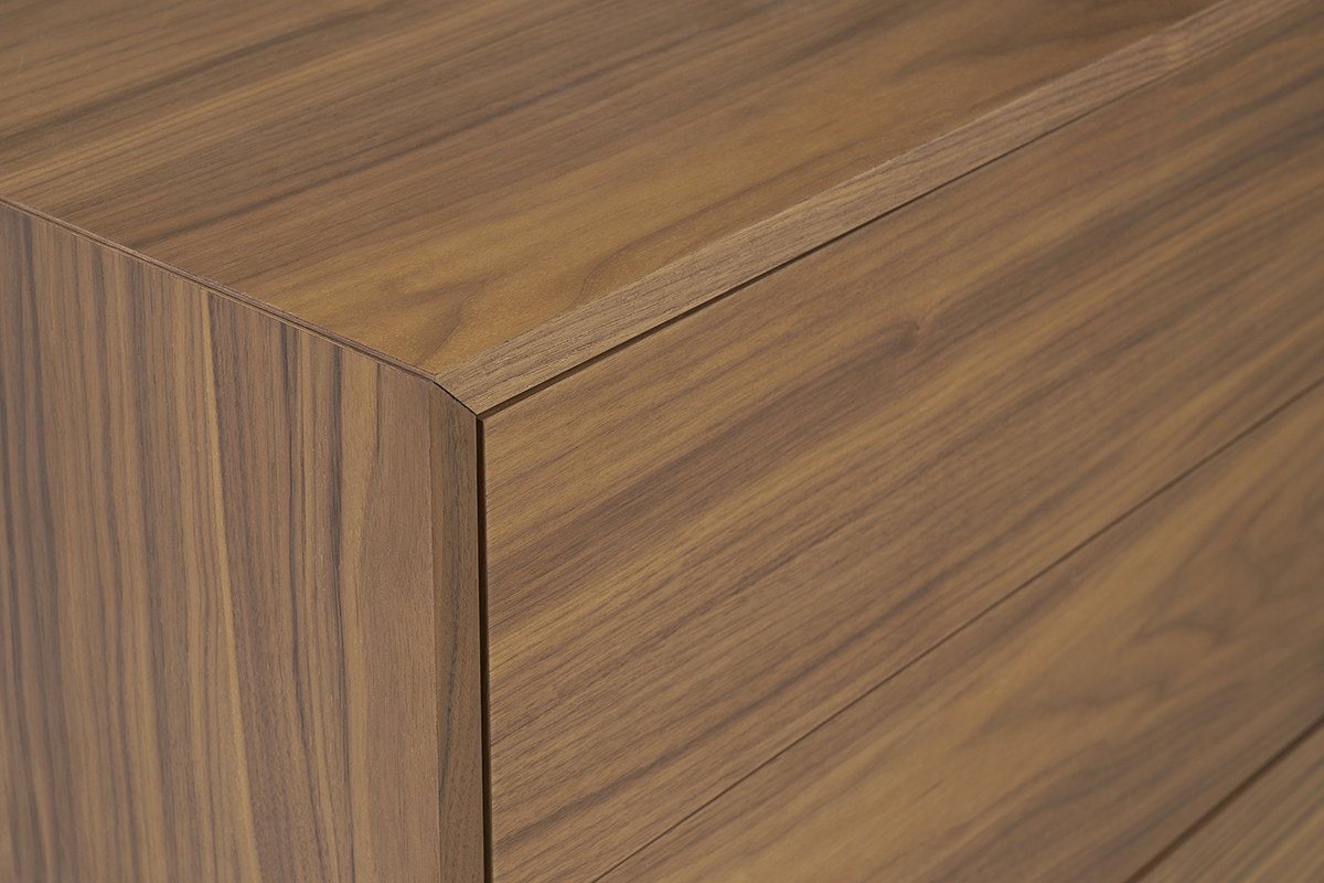 Com vintage 3 cassetti noce e metallo L80,5 cm MANNY