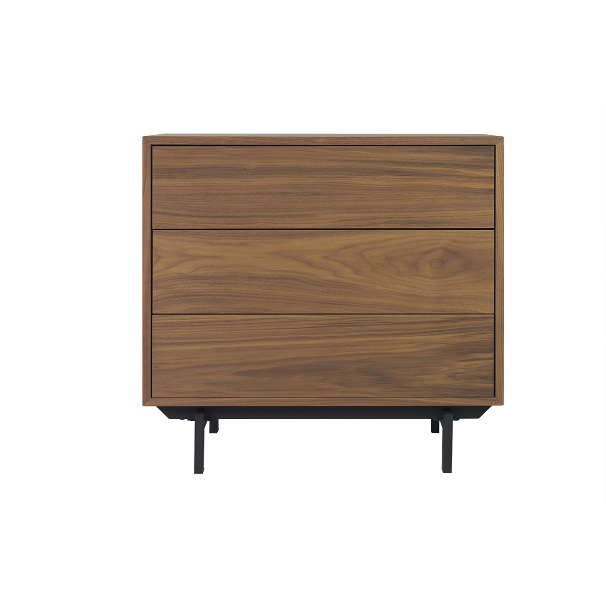 Comò vintage 3 cassetti noce e metallo L80,5 cm MANNY