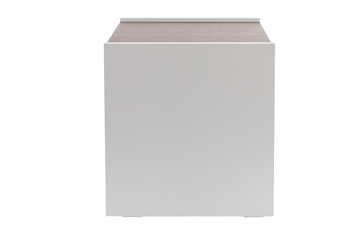 Comodini design con cassetto bianco opaco e finitura noce (set di 2) VERDI