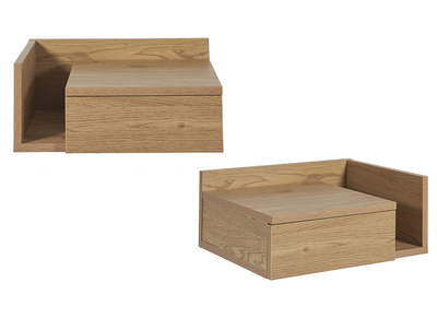 Comodini pensili finitura legno rovere chiaro con cassetto (set di 2) NASTY