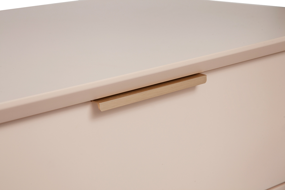 Comodini rosa e metallo dorato con cassetti L60 cm (set di 2) GIANA