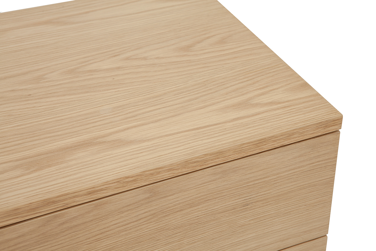 Comodini scandinavi 2 cassetti legno rovere chiaro L50 cm (set di 2) FREDDY