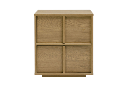 Comodino a 2 cassetti finitura legno chiaro rovere LOTHAIRE