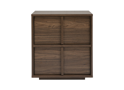 Comodino a 2 cassetti finitura legno scuro noce LOTHAIRE