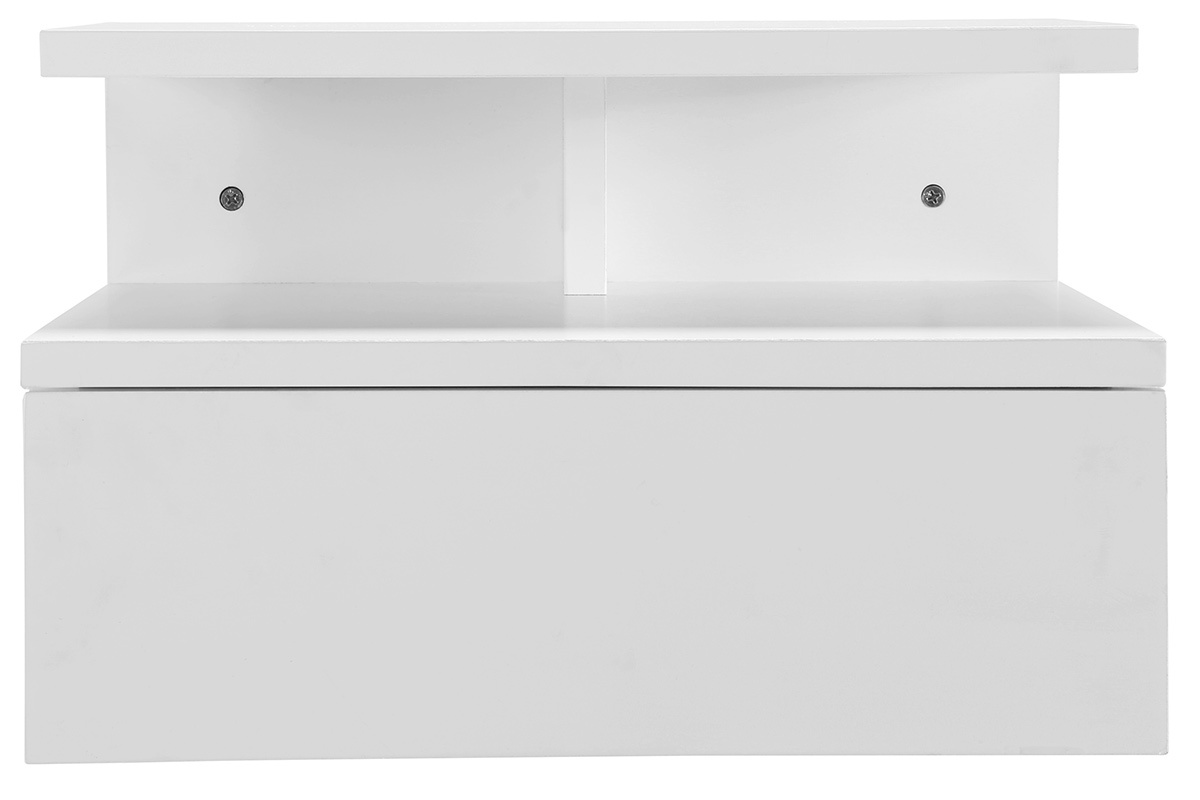 Comodino a parete design laccato bianco opaco MITSY