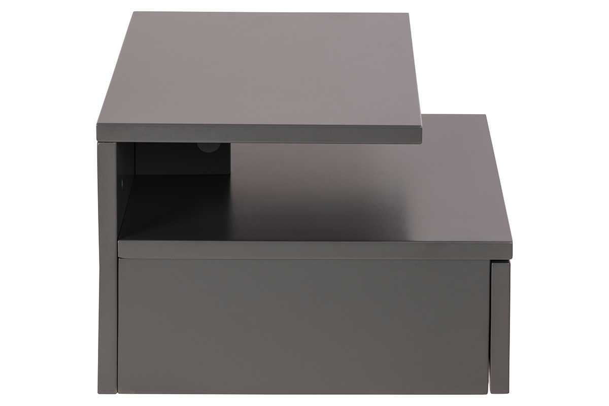 Comodino a parete design laccato opaco grigio MITSY
