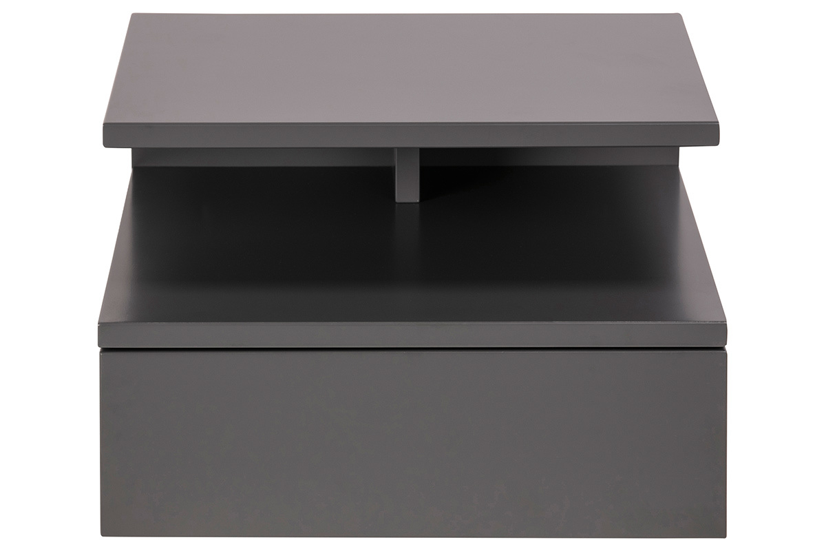 Comodino a parete design laccato opaco grigio MITSY