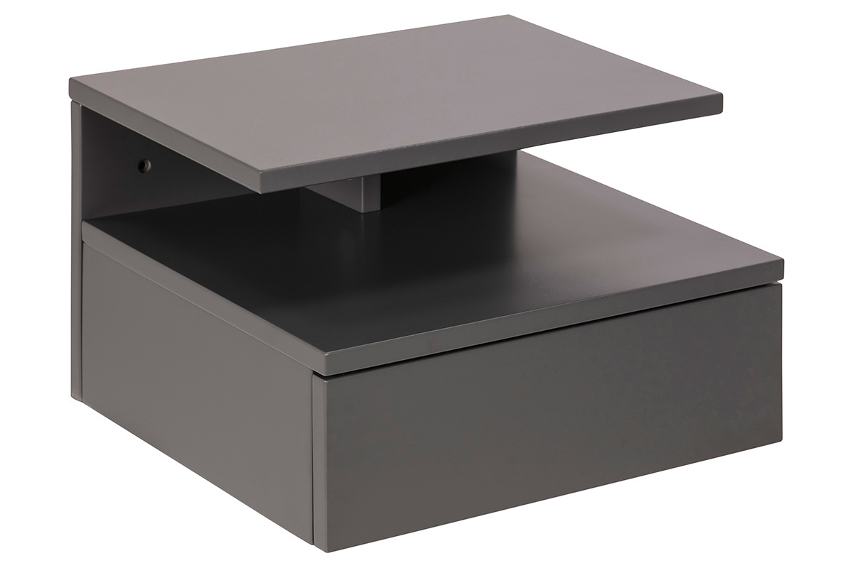 Comodino a parete design laccato opaco grigio MITSY